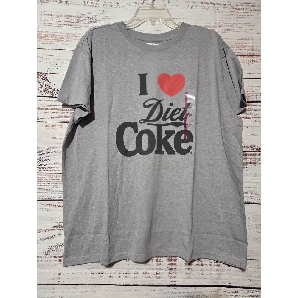 Coca-Cola Diet Coke I Heart Graphic T-Shirt Gray XXL